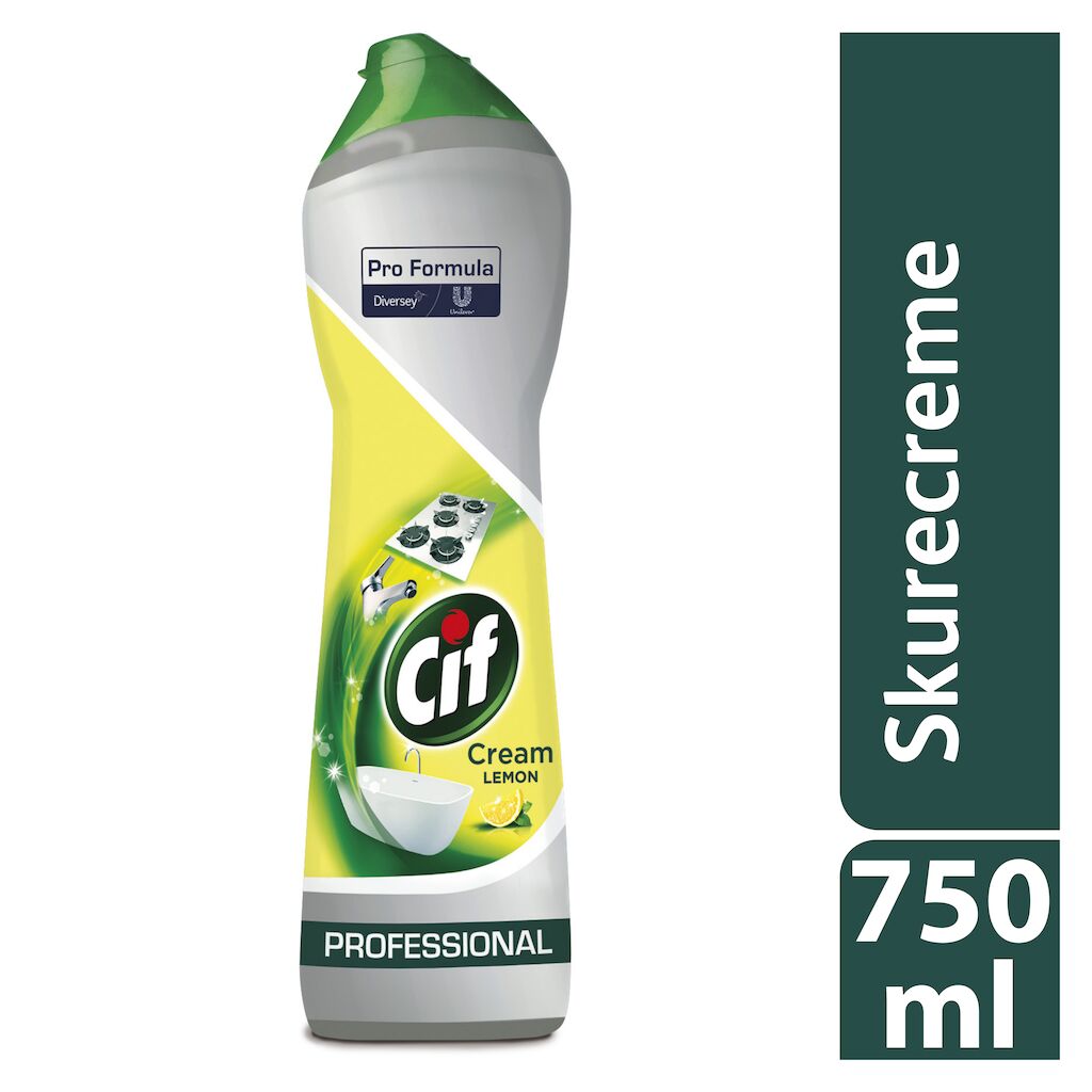 Cif Professional Cream Lemon 8x0.75L - Rengøringscreme med naturlige mikropartikler